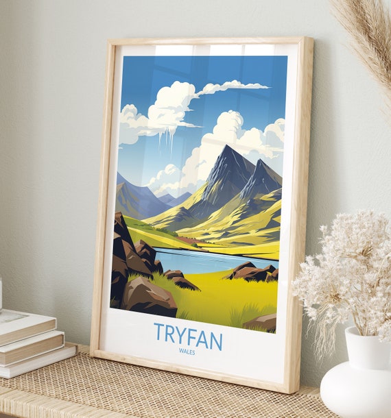 Tryfan Print No 4 Tryfan Poster Tryfan Wall Art Tryfan Art Print Tryfan Artwork Tryfan Travel Gift Wales Print Wales Poster