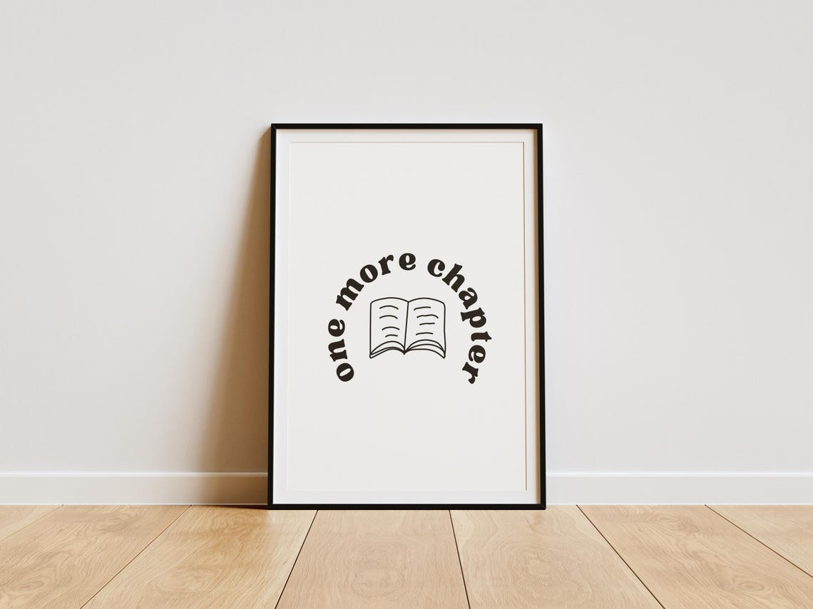 One More Chapter Book Lover Circular Typography Reading Poster