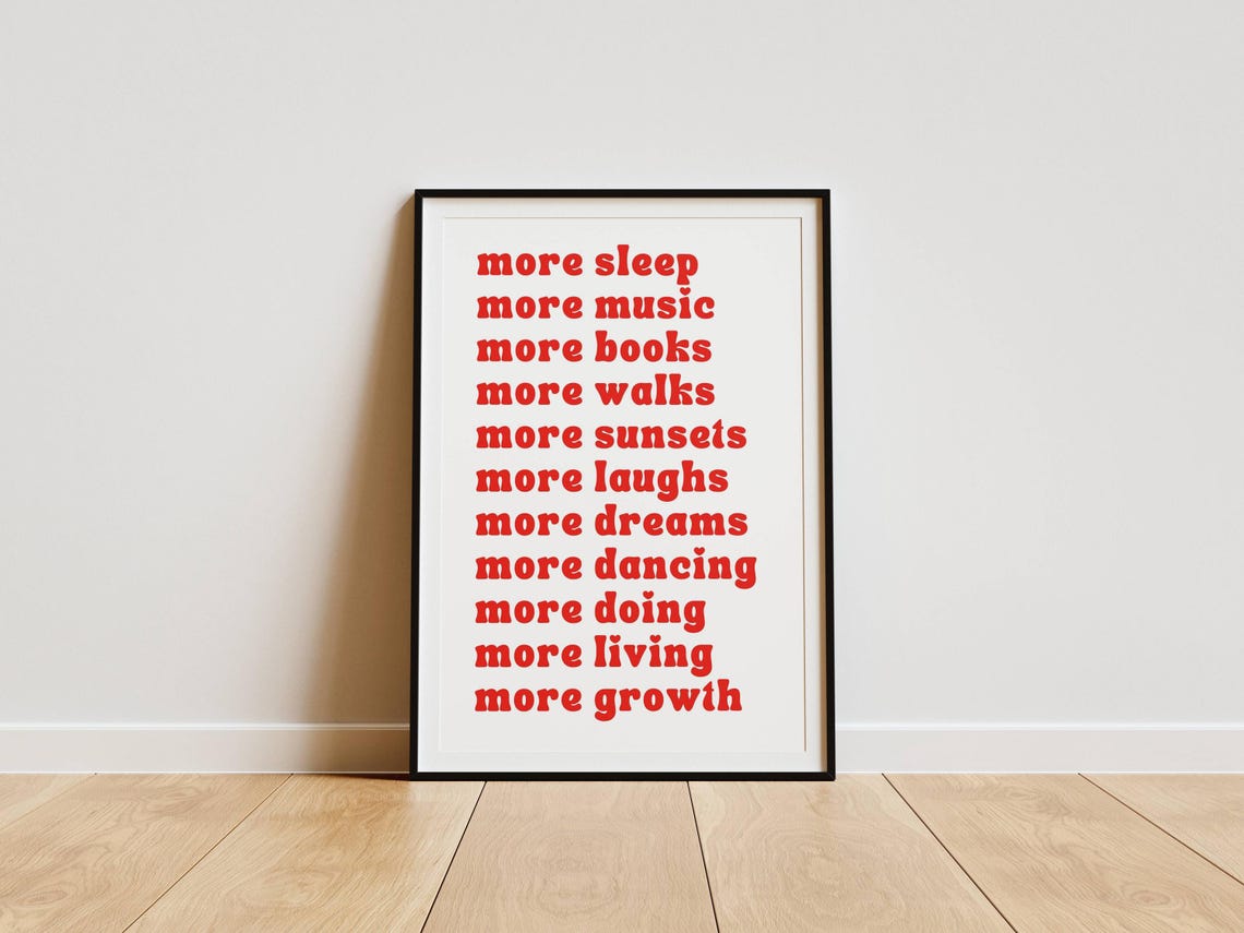 More Joy More Growth Retro Red Typography Motivational Poster