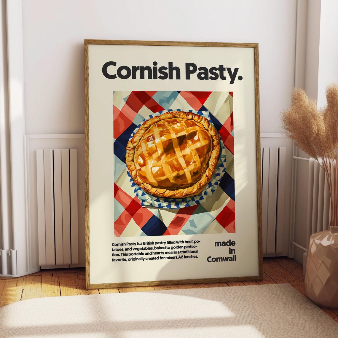 Cornish Pasty Golden Baked British Pastry Made in Cornwall Poster