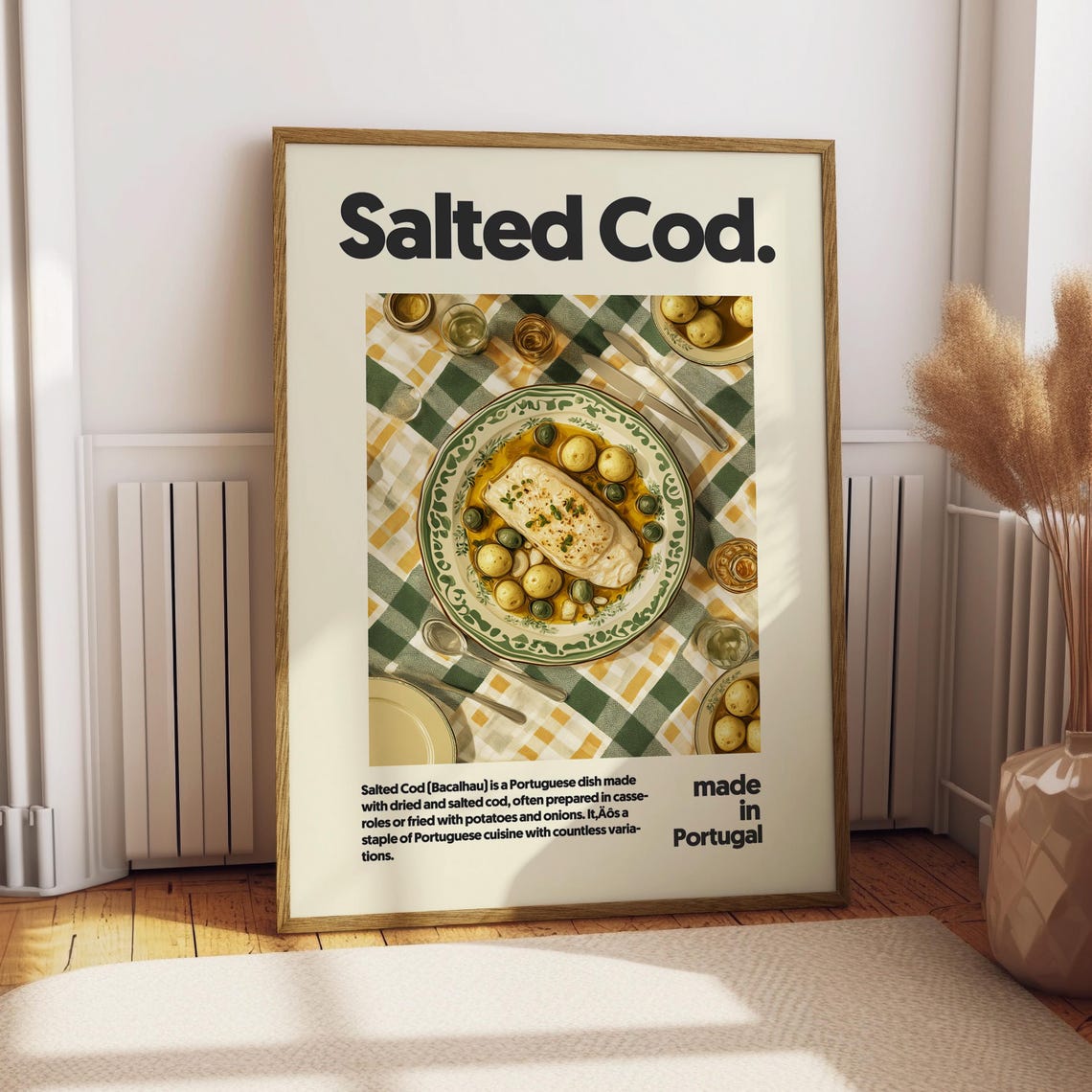 Salted Cod Bacalhau Portuguese Fish Recipe Kitchen Food Art Poster
