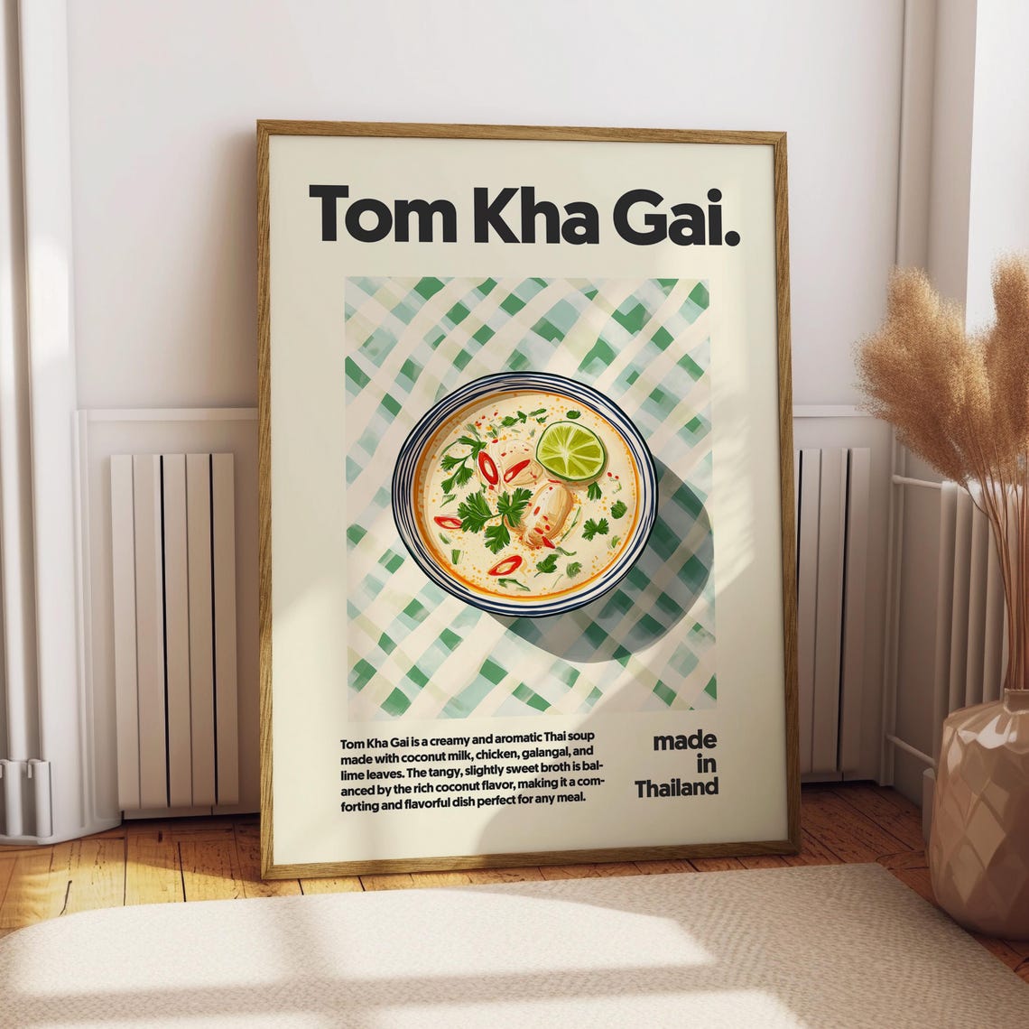 Tom Kha Gai Thai Coconut Soup Retro Kitchen Home Decor Poster