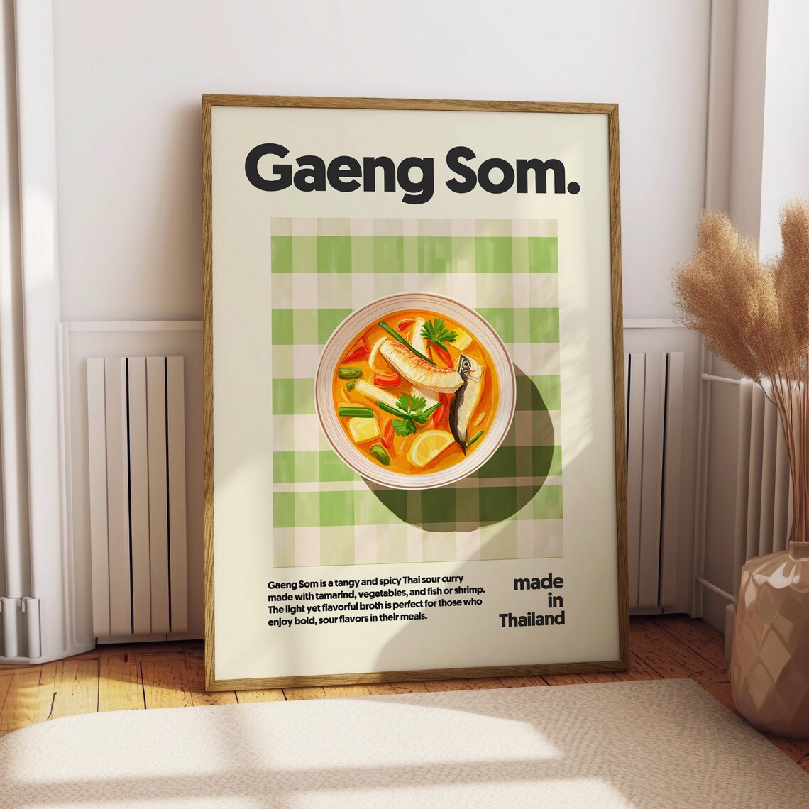 Traditional Tangy Gaeng Som Thai Sour Fish Curry Soup Food Art Poster