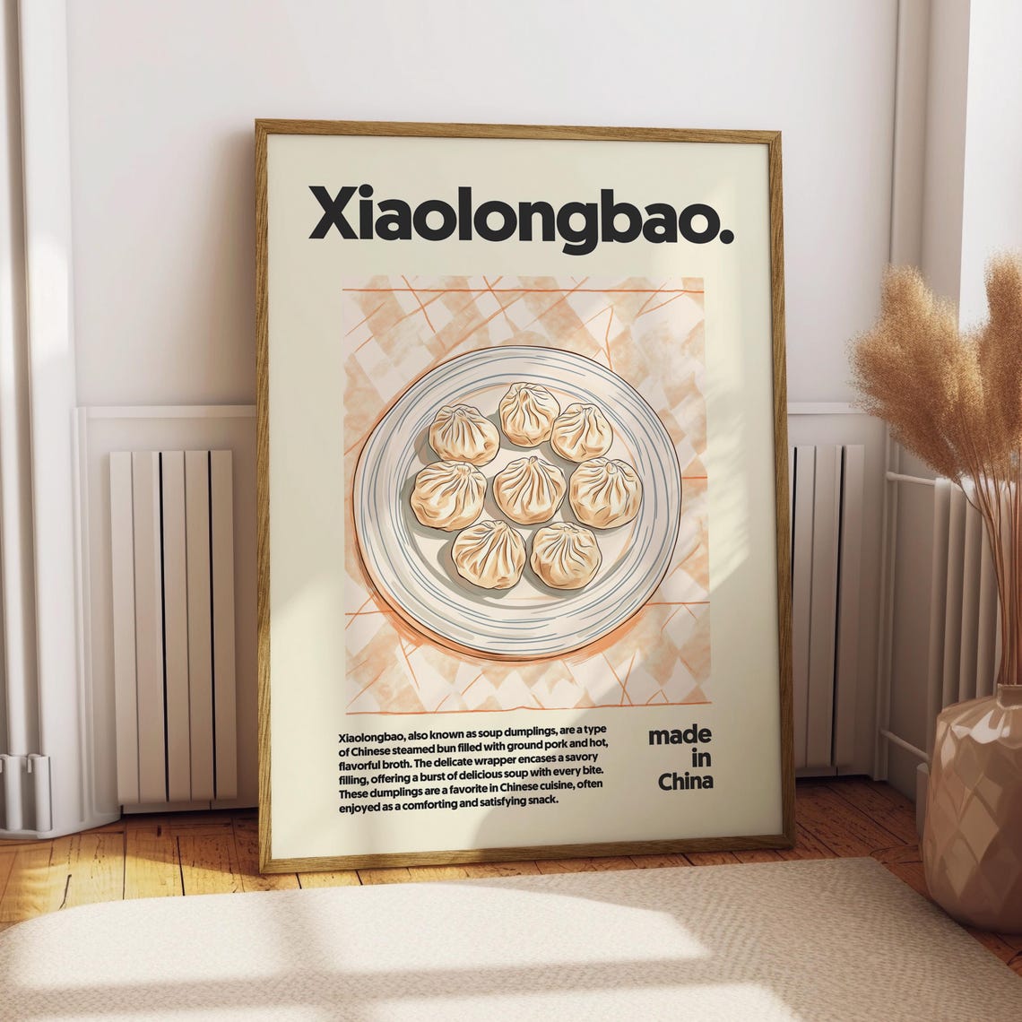Xiaolongbao Chinese Soup Dumplings Kitchen Illustration Poster