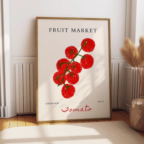 Tomato Watercolor Fruit Market Collection No. 03 Kitchen Poster
