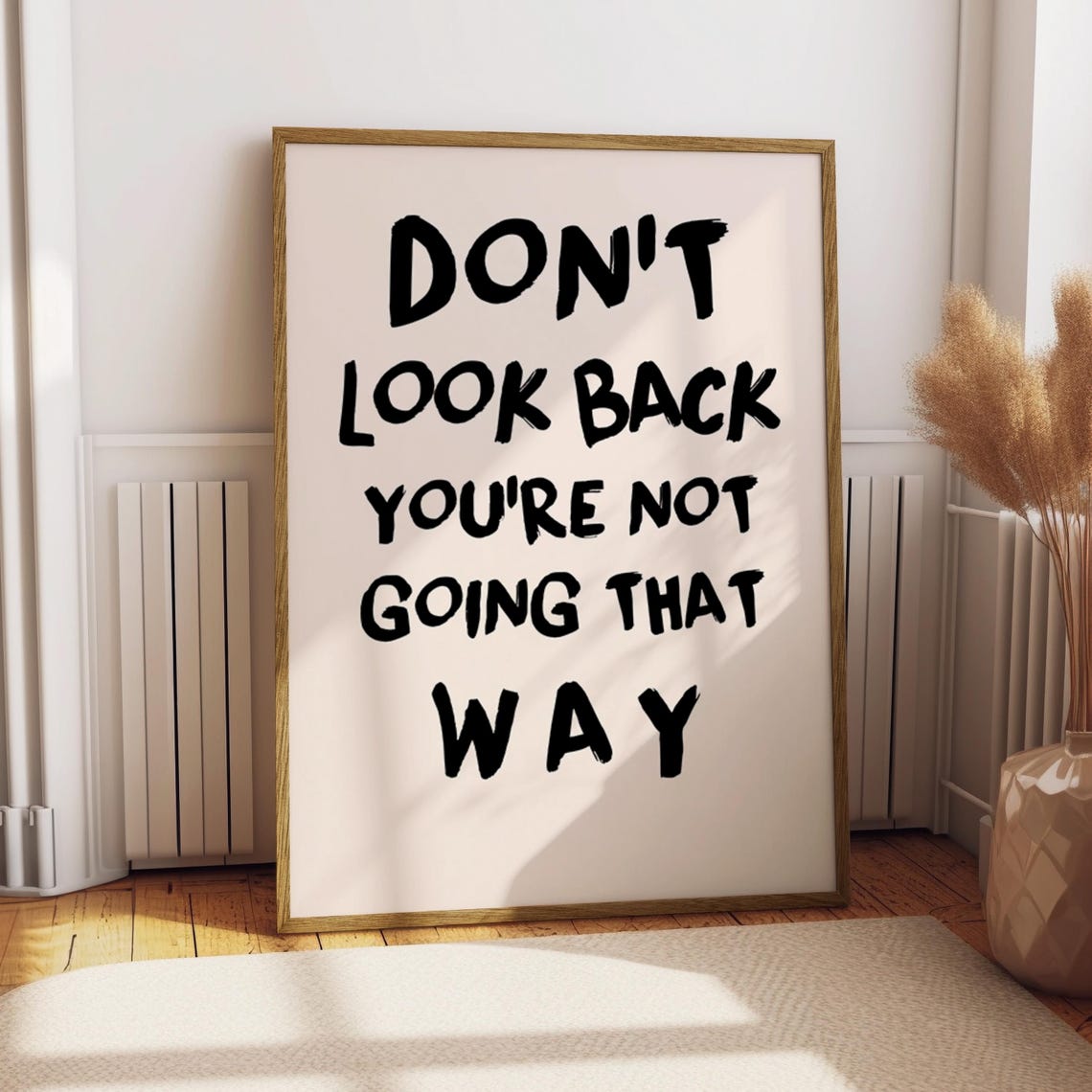 Don't Look Back You're Not Going That Way Quote Poster Minimalist Art