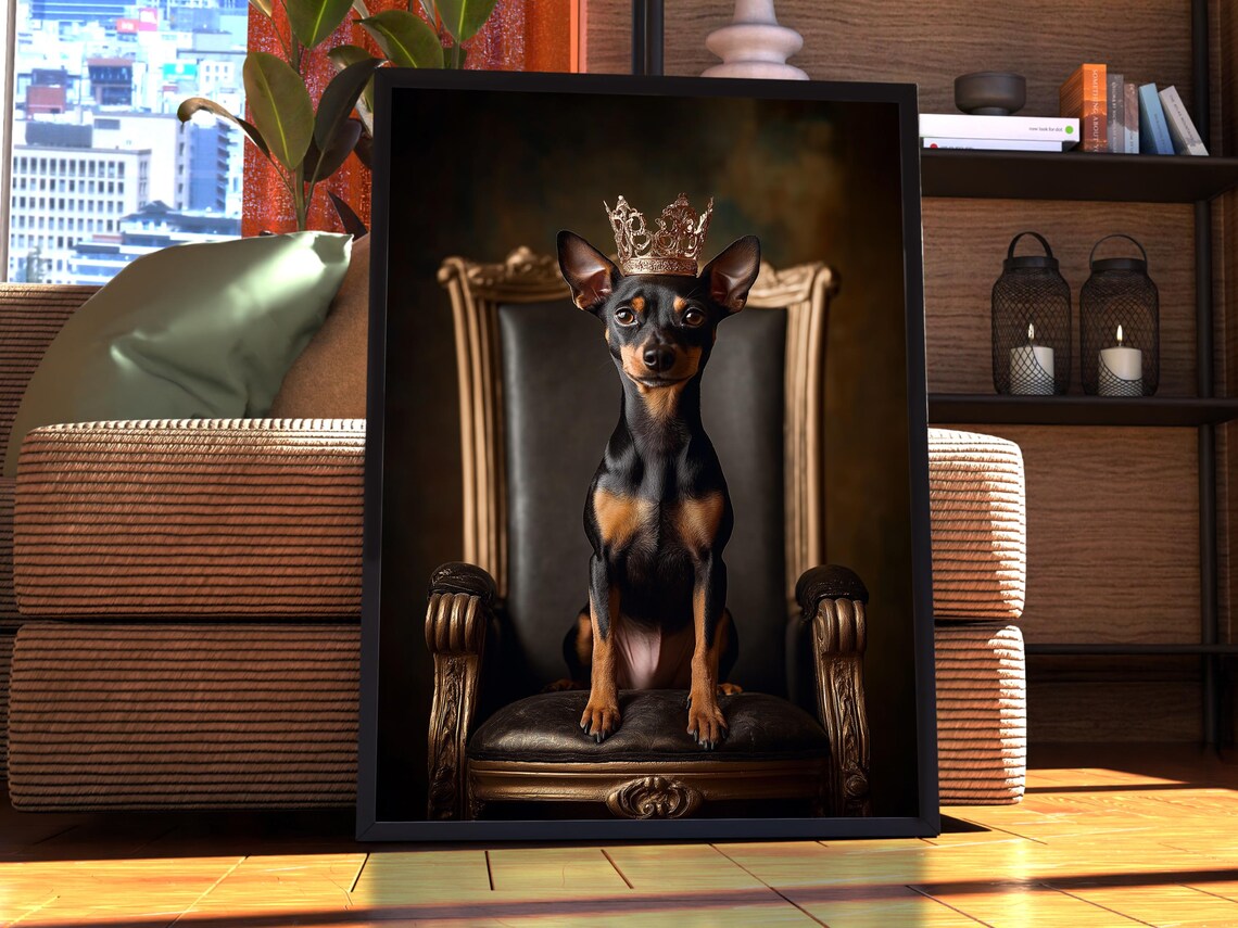 Manchester Terrier Royal Portrait Dog Art Print
