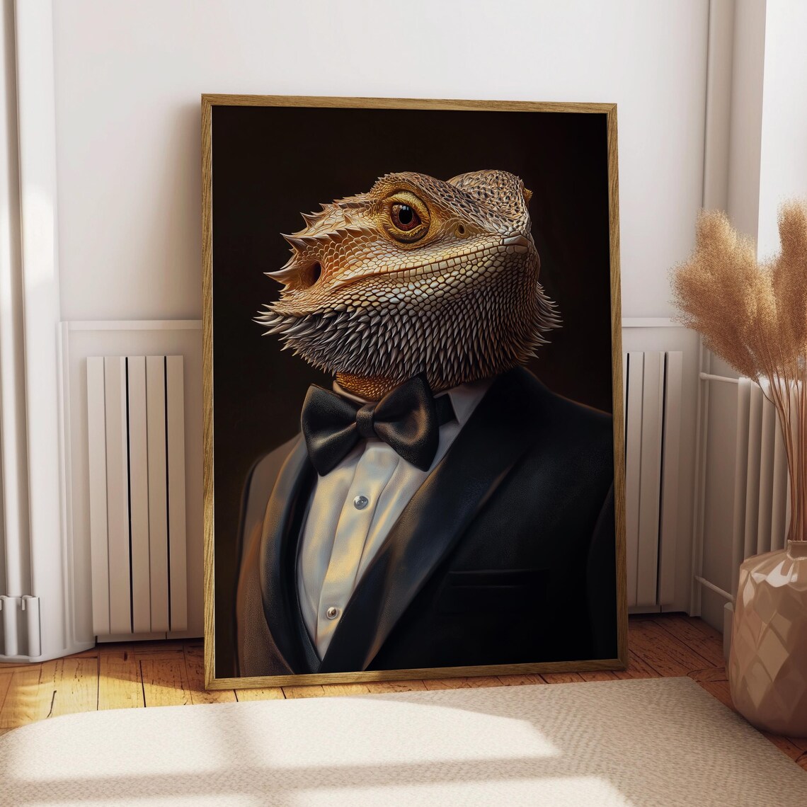 Bearded Dragon Suit Portrait Pet Art Print
