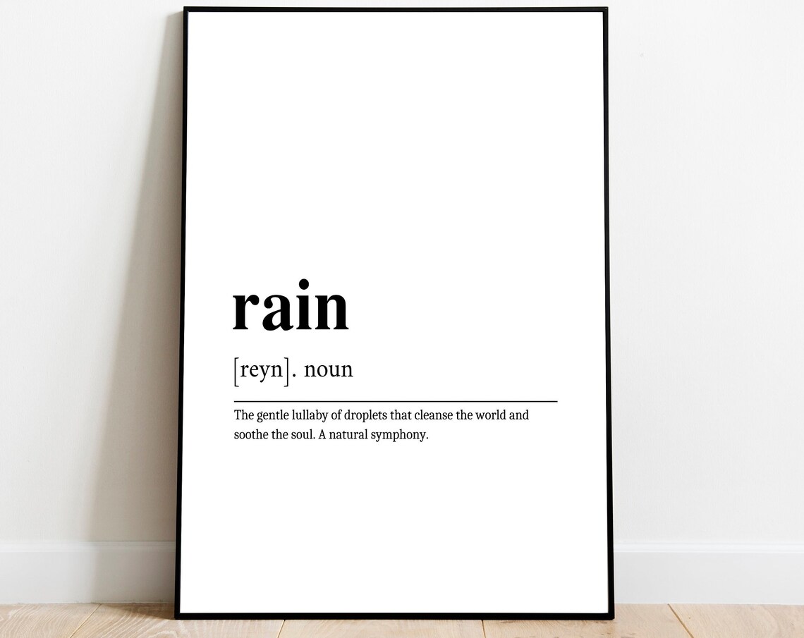 Rain Gift for Pluviophiles Definition Poster