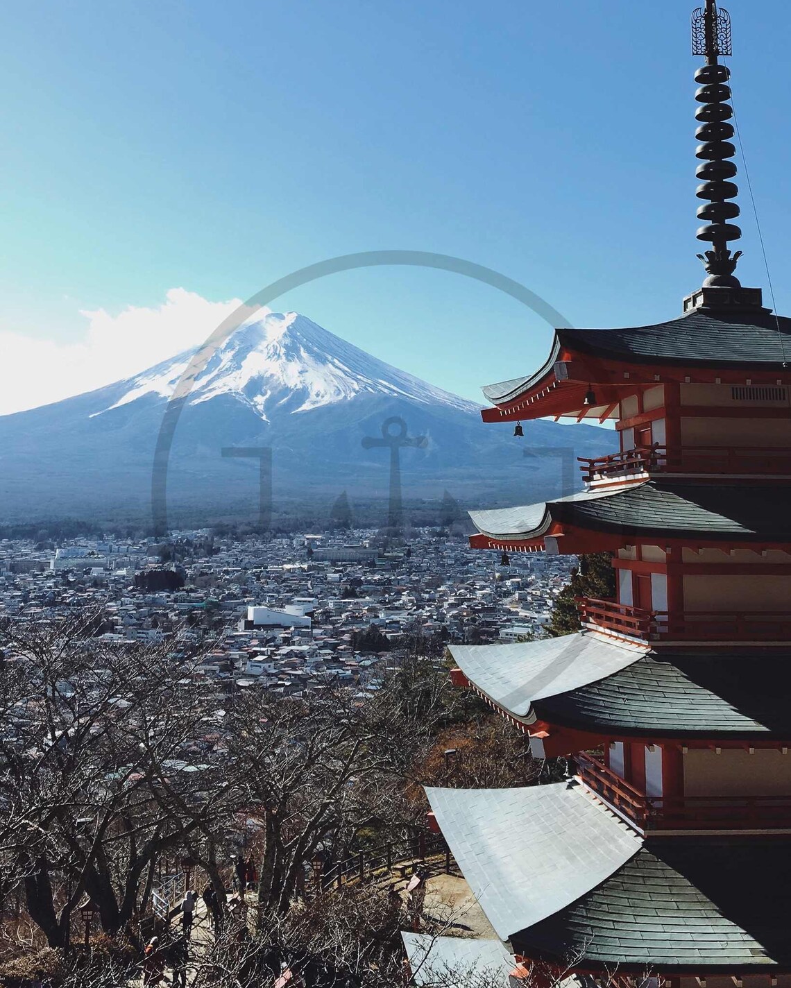 Mount Fuji Japan Sacred Snow Capped Peak Pagoda Temple Poster - Image 3