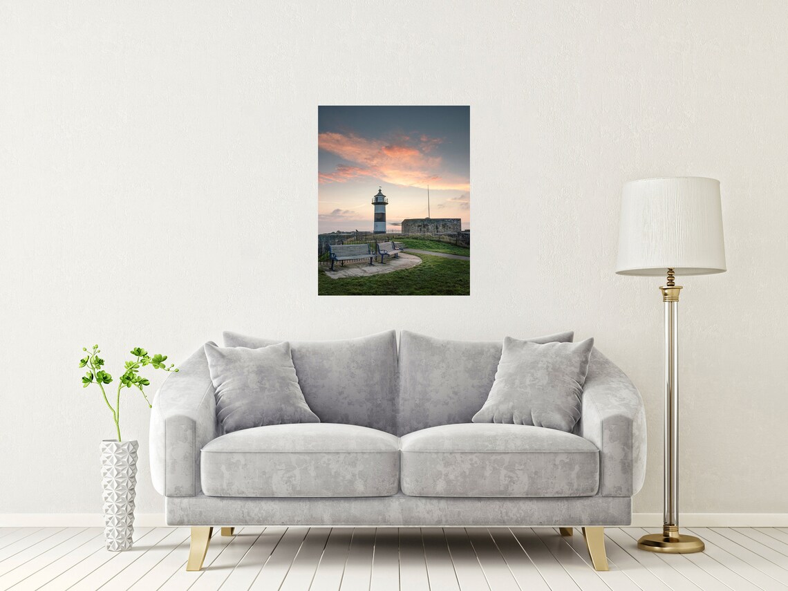 Southsea Castle Lighthouse Portsmouth At Sunset Coastal Poster - Image 2
