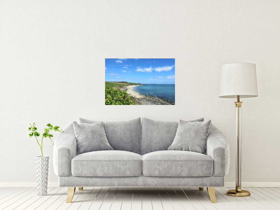 Towan Beach Newquay Cornwall Turquoise Sea Blue Sky Landscape Poster - Image 2