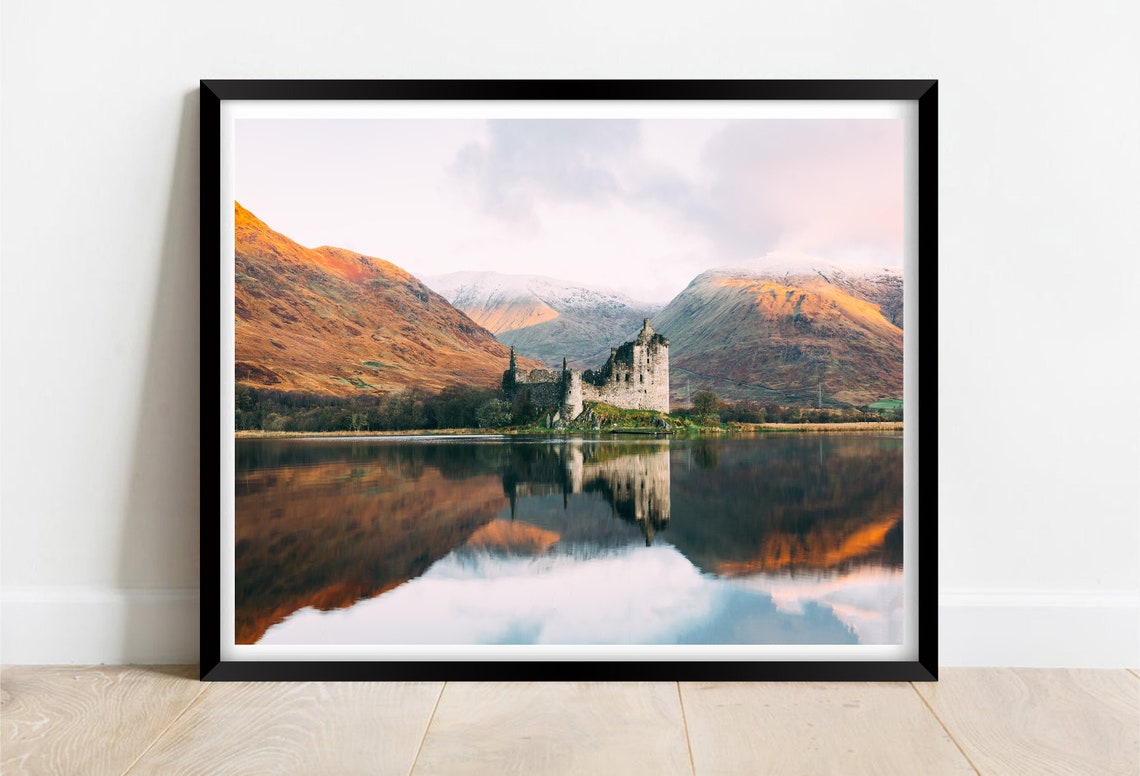 Kilchurn Castle Loch Awe Scotland Mountain Reflection Poster