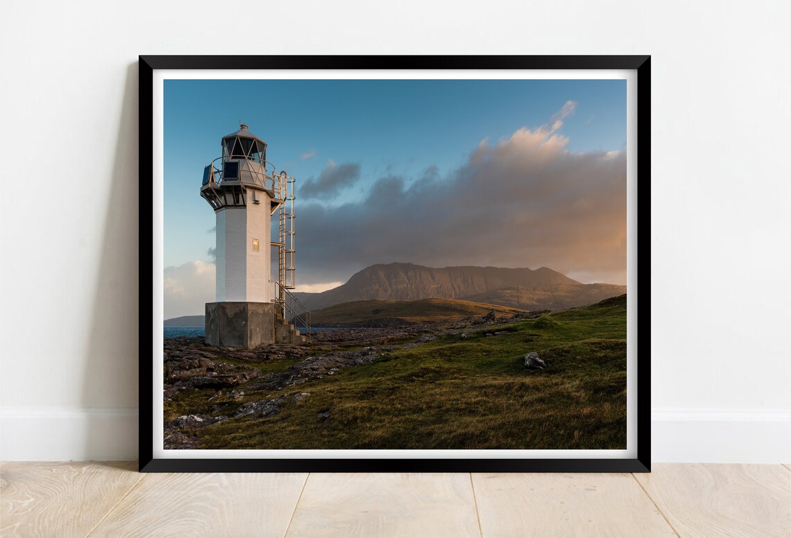 Rhue Lighthouse Ullapool Scotland Dusk Moorland Coastal Beacon Poster