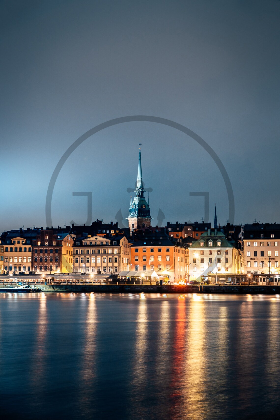 Stockholm Sweden Night Gamla Stan Old Town Waterfront Poster - Image 3