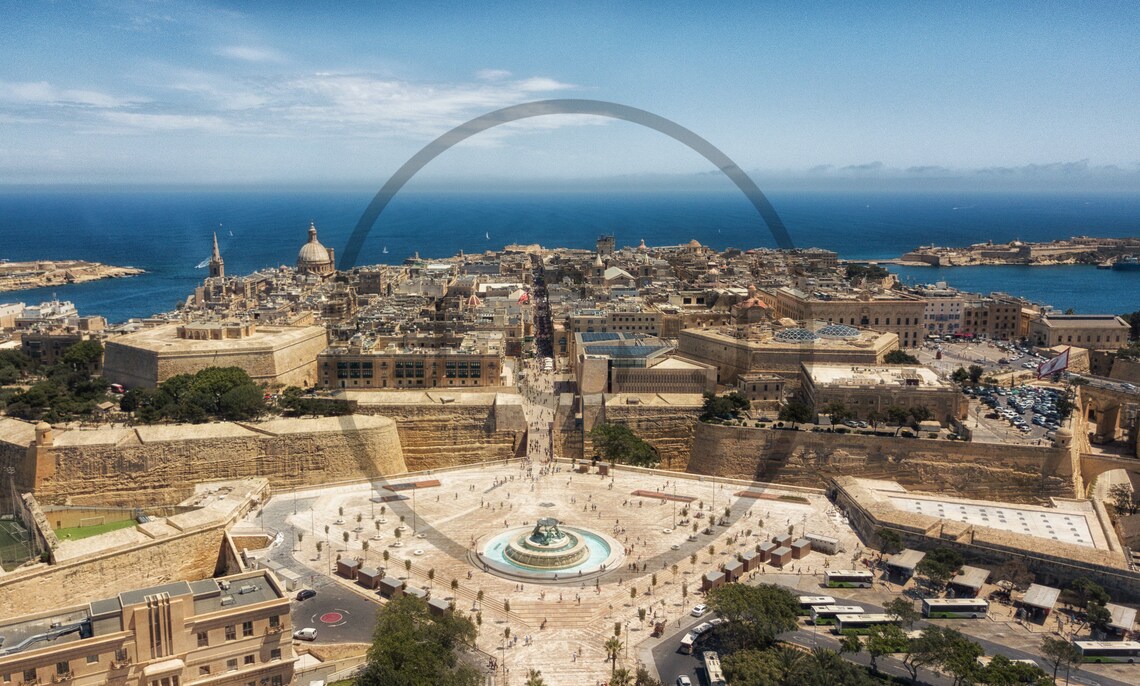 Valletta Malta Aerial Fortified City Mediterranean Sea Poster - Image 3