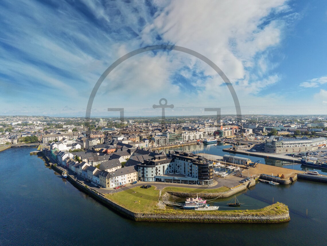 Galway Harbour Ireland Aerial View Of The Historic Port Poster - Image 3