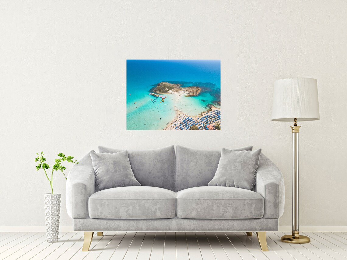 Nissi Beach Ayia Napa Cyprus Turquoise Sea Aerial Holiday Poster - Image 2