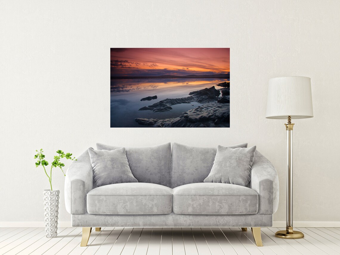 Morecambe Bay Sunset Landscape Photography Art Print - Image 2