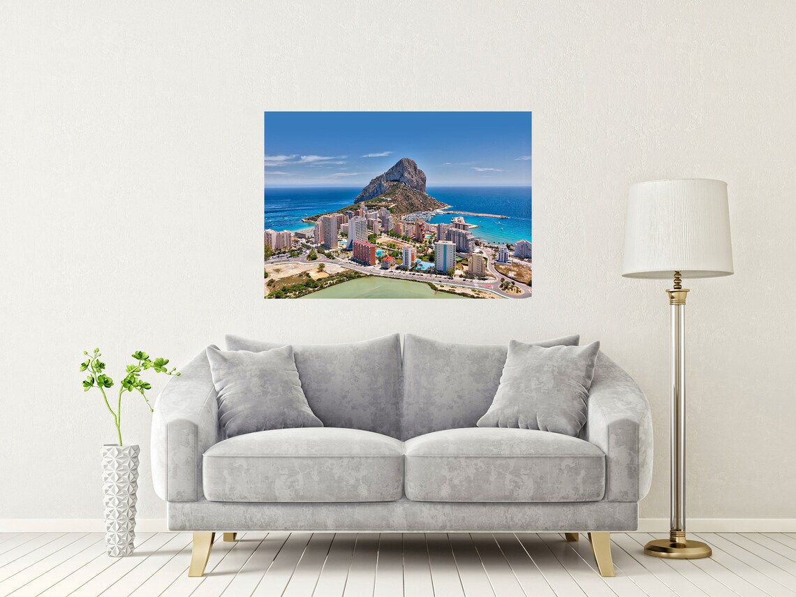 Penyal d'Ifac Rock Calpe Costa Blanca Spain Aerial View Poster - Image 2