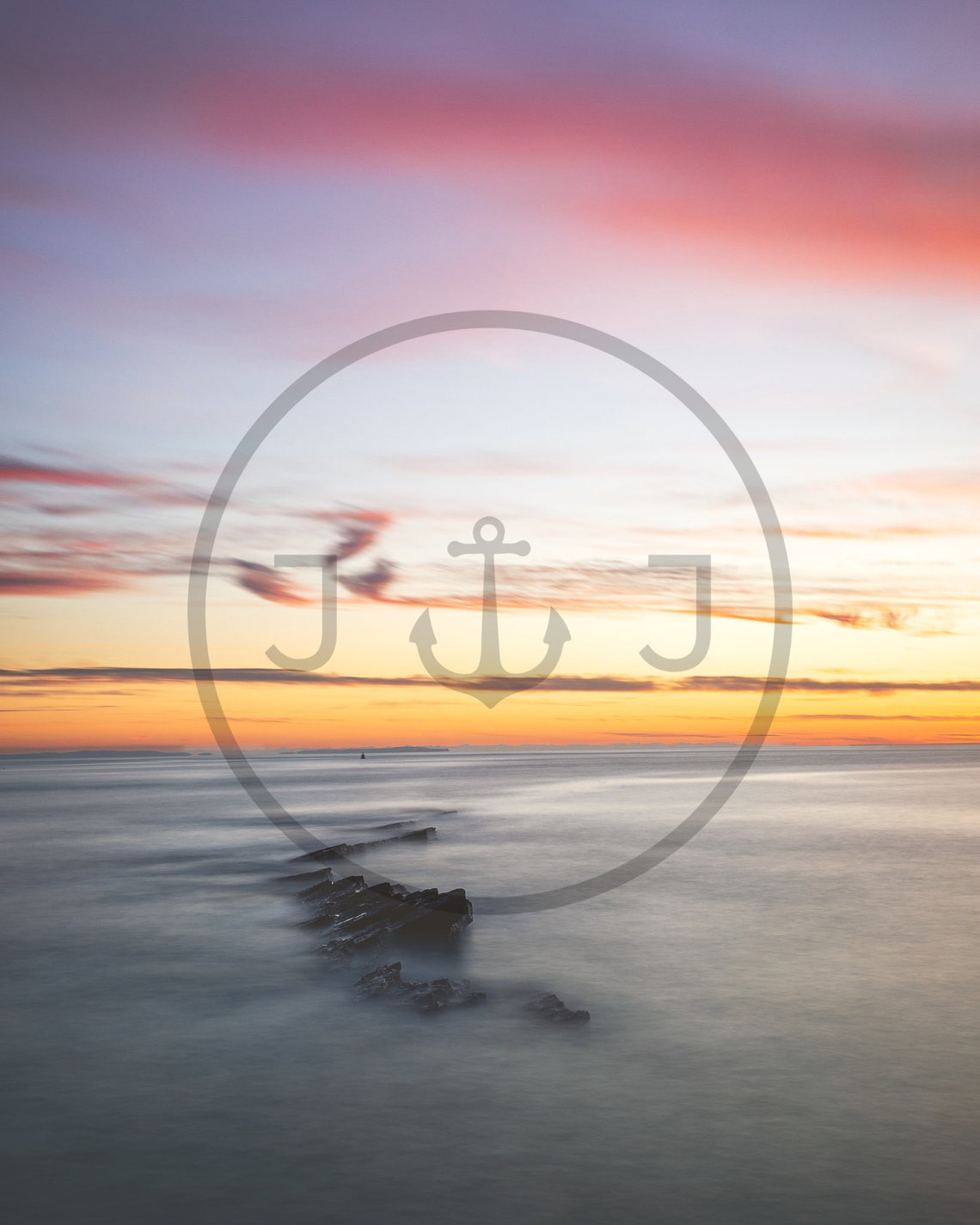 Peveril Point Purbeck Dorset Sunset Sea Long Exposure Poster - Image 3
