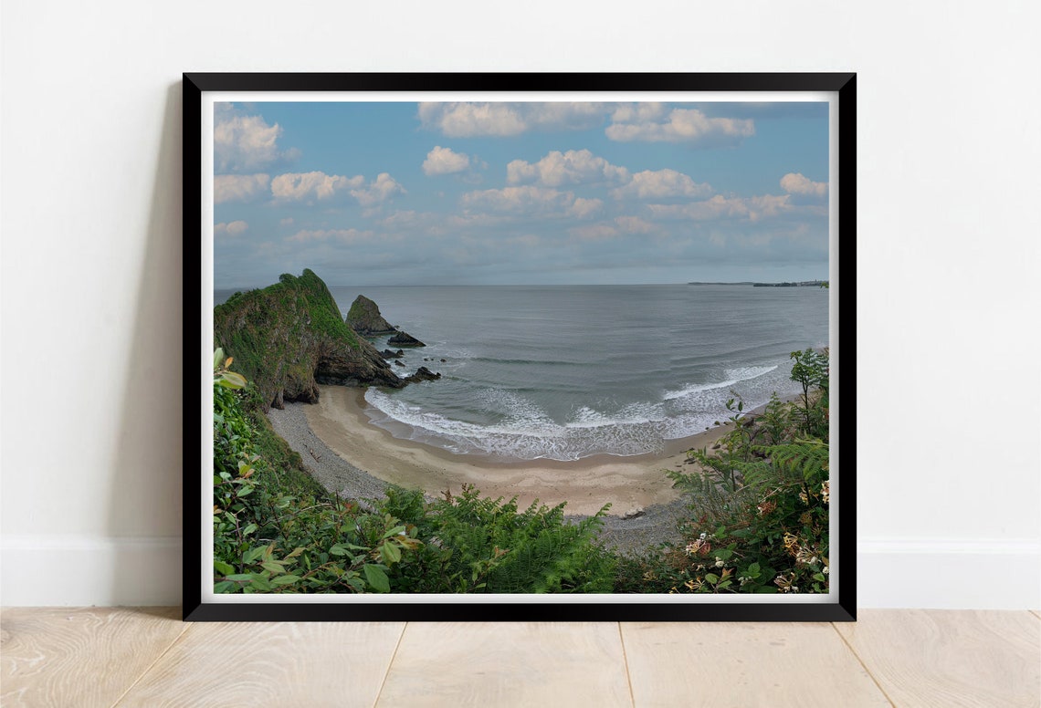 Monkstone Beach Pembrokeshire Wales Hidden Cove Seascape Print