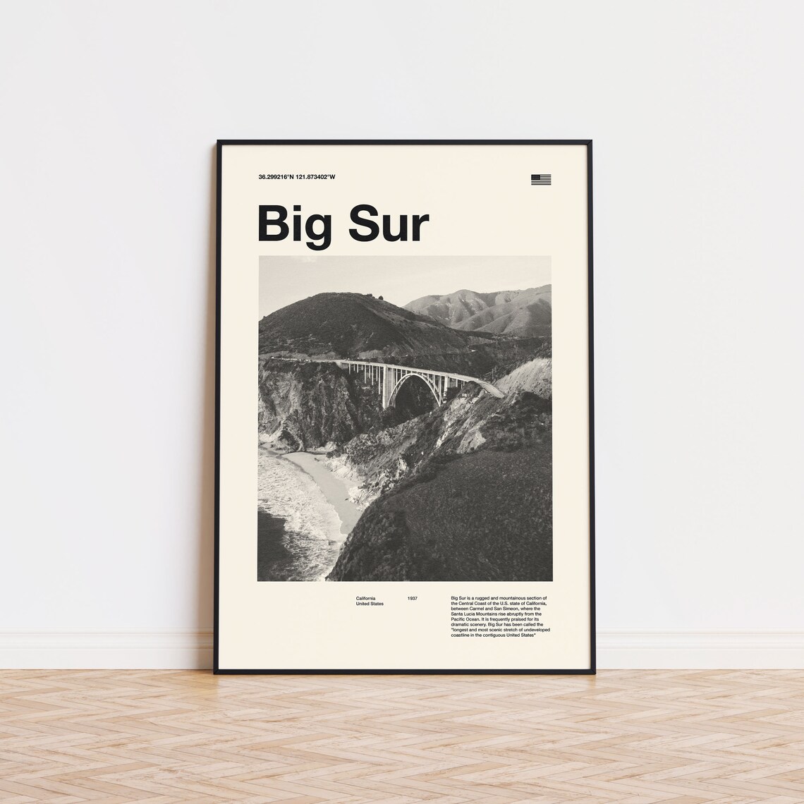Big Sur Vintage Travel Poster, Mid-Century Print - Image 4