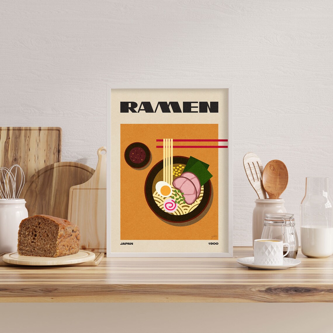 Ramen Mid-Century Modern Retro Kitchen Art Print - Image 3