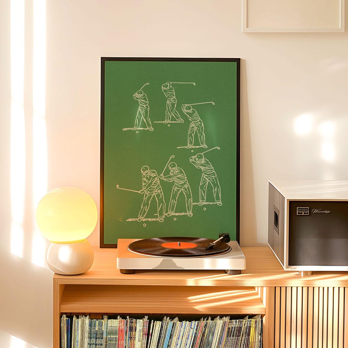 Golf Swing Technique Diagram Chalkboard Style Vintage Sports Poster - Image 3