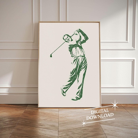 Golf Vintage Poster Mid Century Modern Sports Art Print Golf Gift Gift For Dad Retro Poster Art