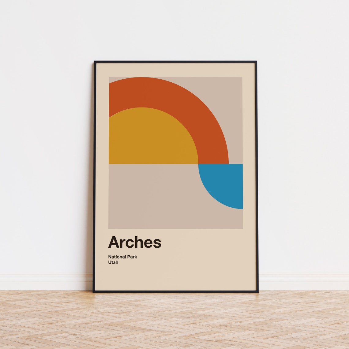 Arches National Park Utah Abstract Geometric Sunset Art Poster