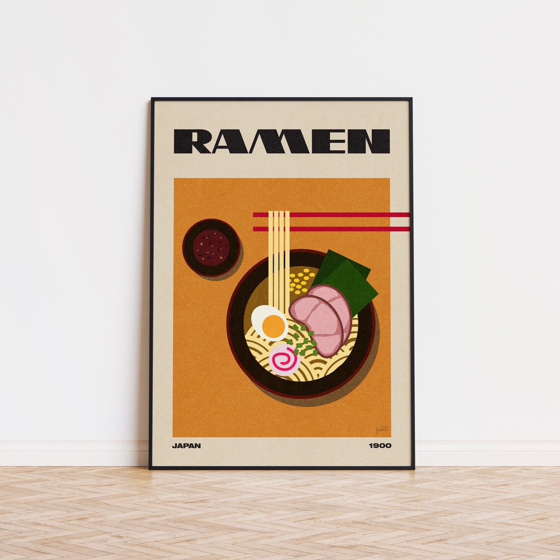 Ramen Mid-Century Modern Retro Kitchen Art Print