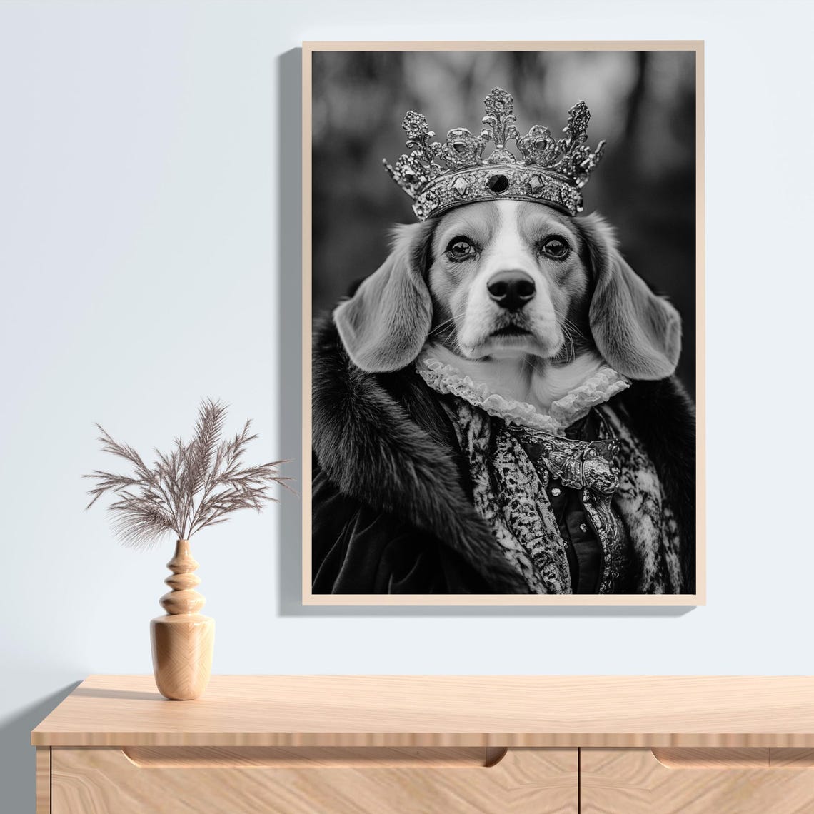 Beagle Wearing Crown Royal Portrait Funny Dog Wall Decor Poster - Image 2