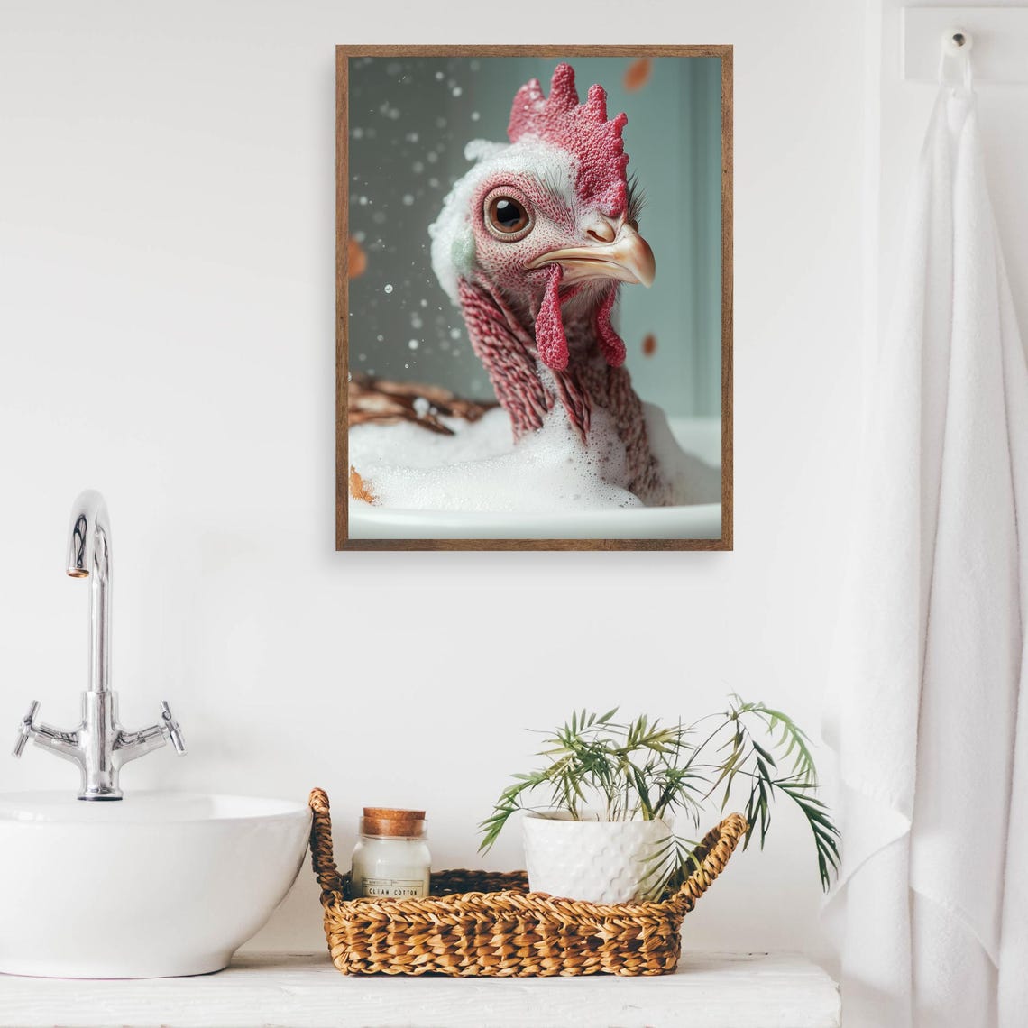 Turkey Bubble Bath Funny Farmhouse Bathroom Wall Decor Poster - Image 2