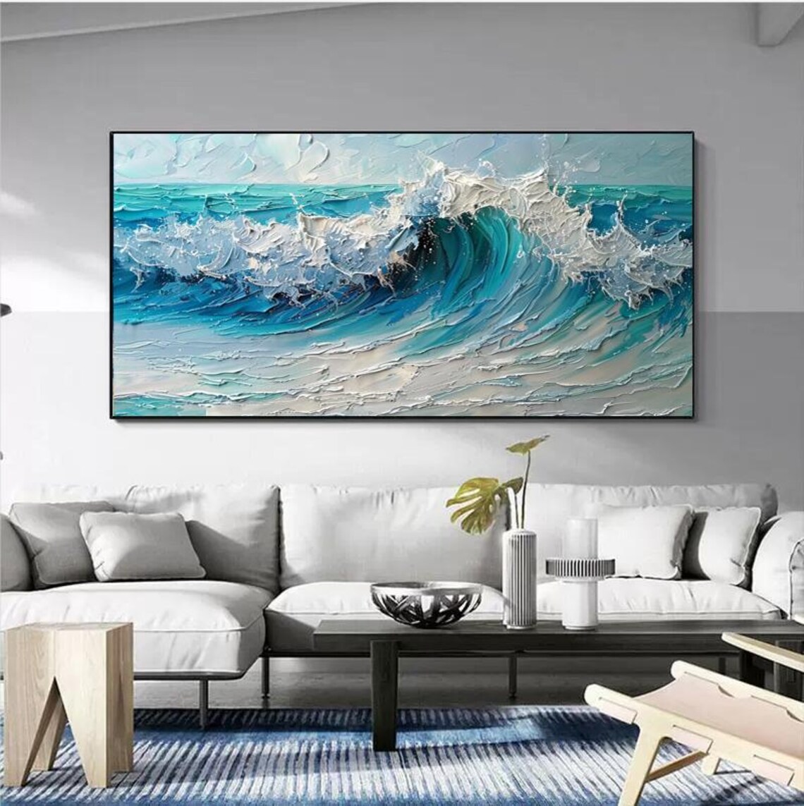 Abstract Seascape, Textured Wave Wall Art Print - Image 3