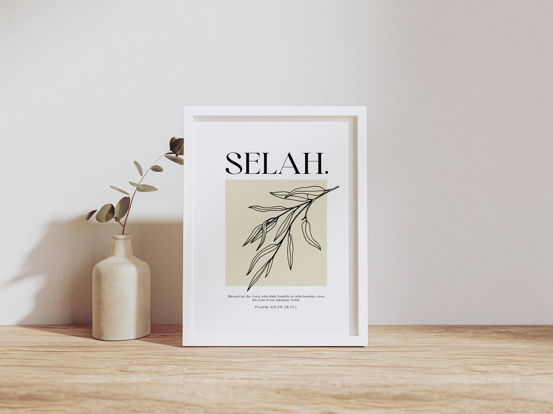 Selah Hebrew Definition Bible Verse Art Print - Image 4