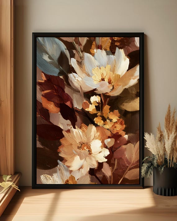 Romantic Elegant Botanical Print Moody Vintage Floral Wall Art