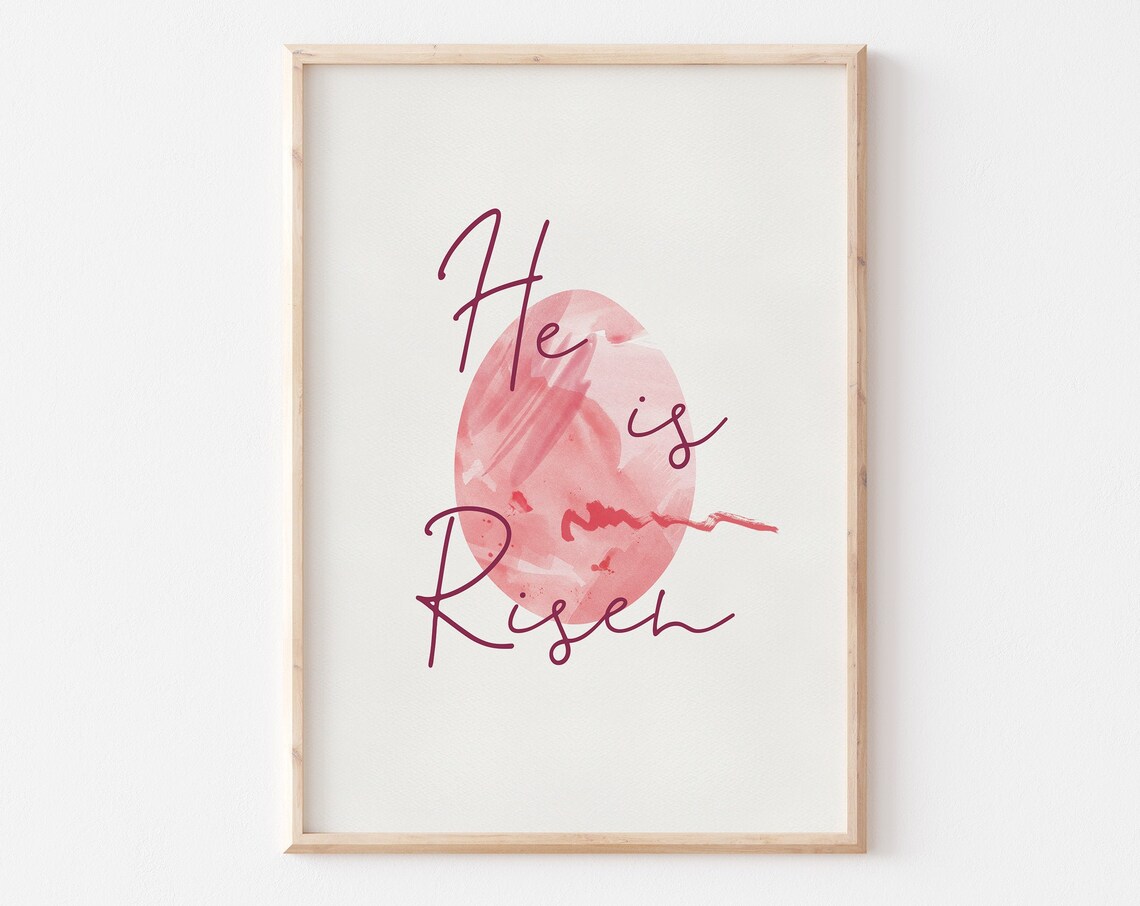 He Is Risen Easter Watercolor Art Print