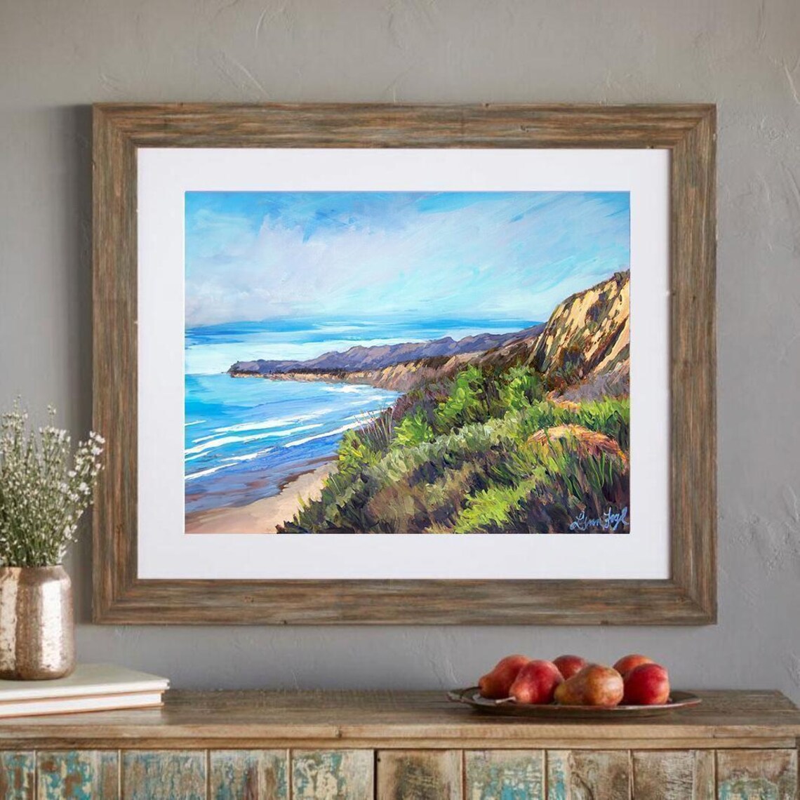 Rincon Beach Ventura Coastal Bluffs Surf View California Poster - Image 4