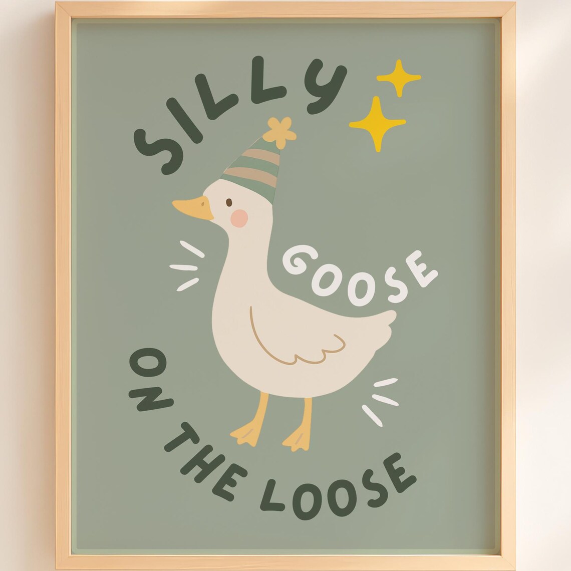 Silly Goose Nursery Print Playful Animal Decor