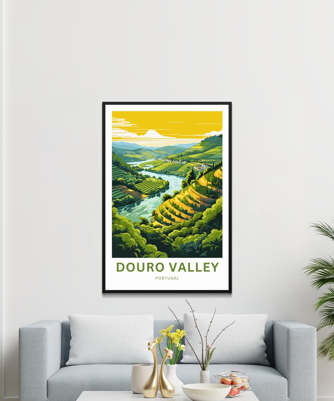 Douro Valley Portugal Terraced Vineyards Sunset River Poster - Image 3