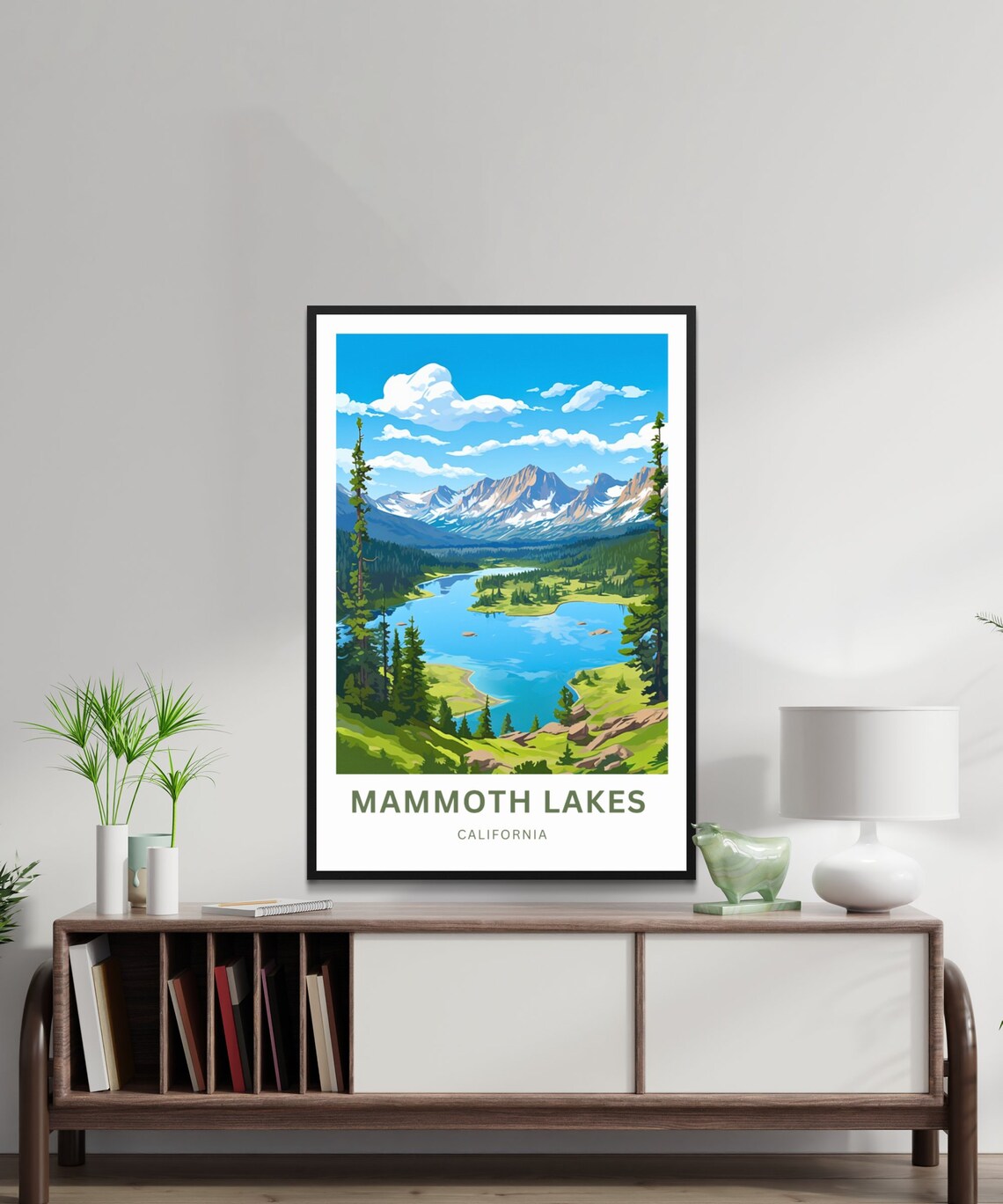 Mammoth Lakes California Blue Lake and Snowy Peaks Pines Poster - Image 2
