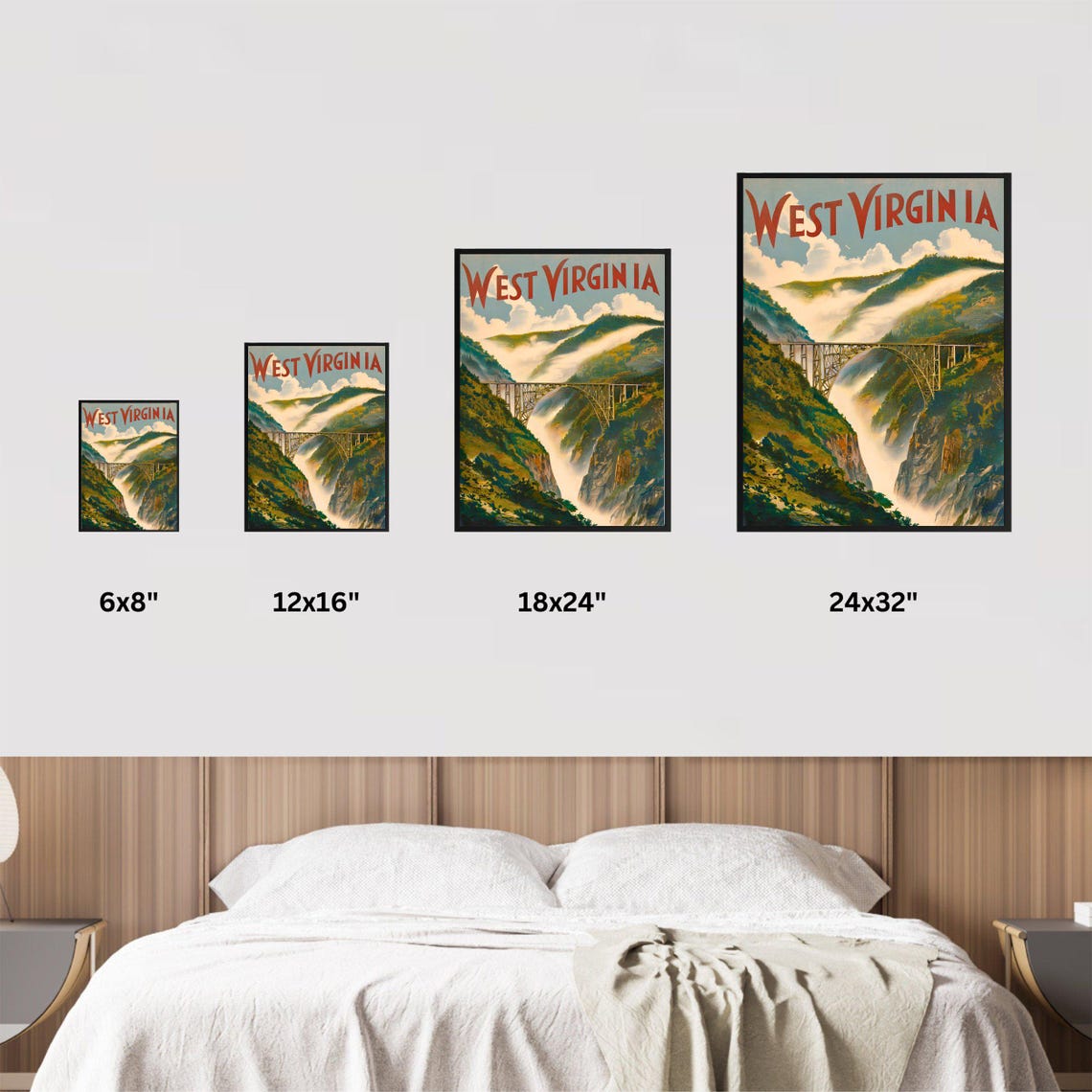 West Virginia New River Gorge Bridge Rising Above The Mist Poster - Image 2