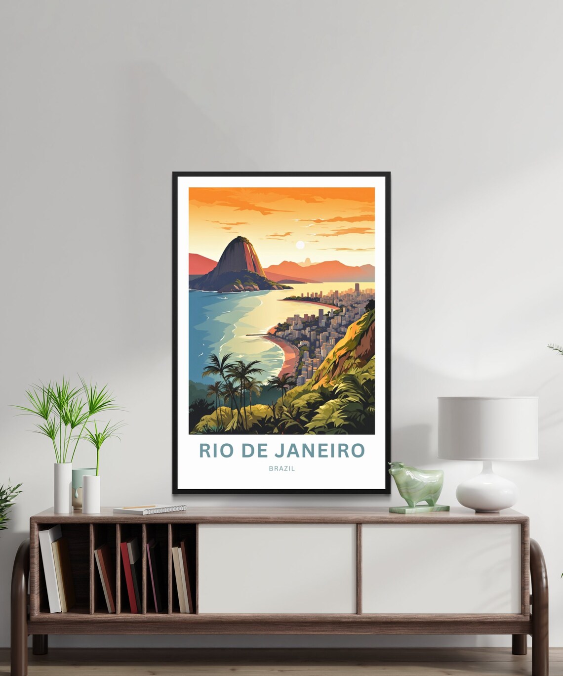 Rio De Janeiro Brazil Sunset Over Sugarloaf And Bay City Travel Poster - Image 3