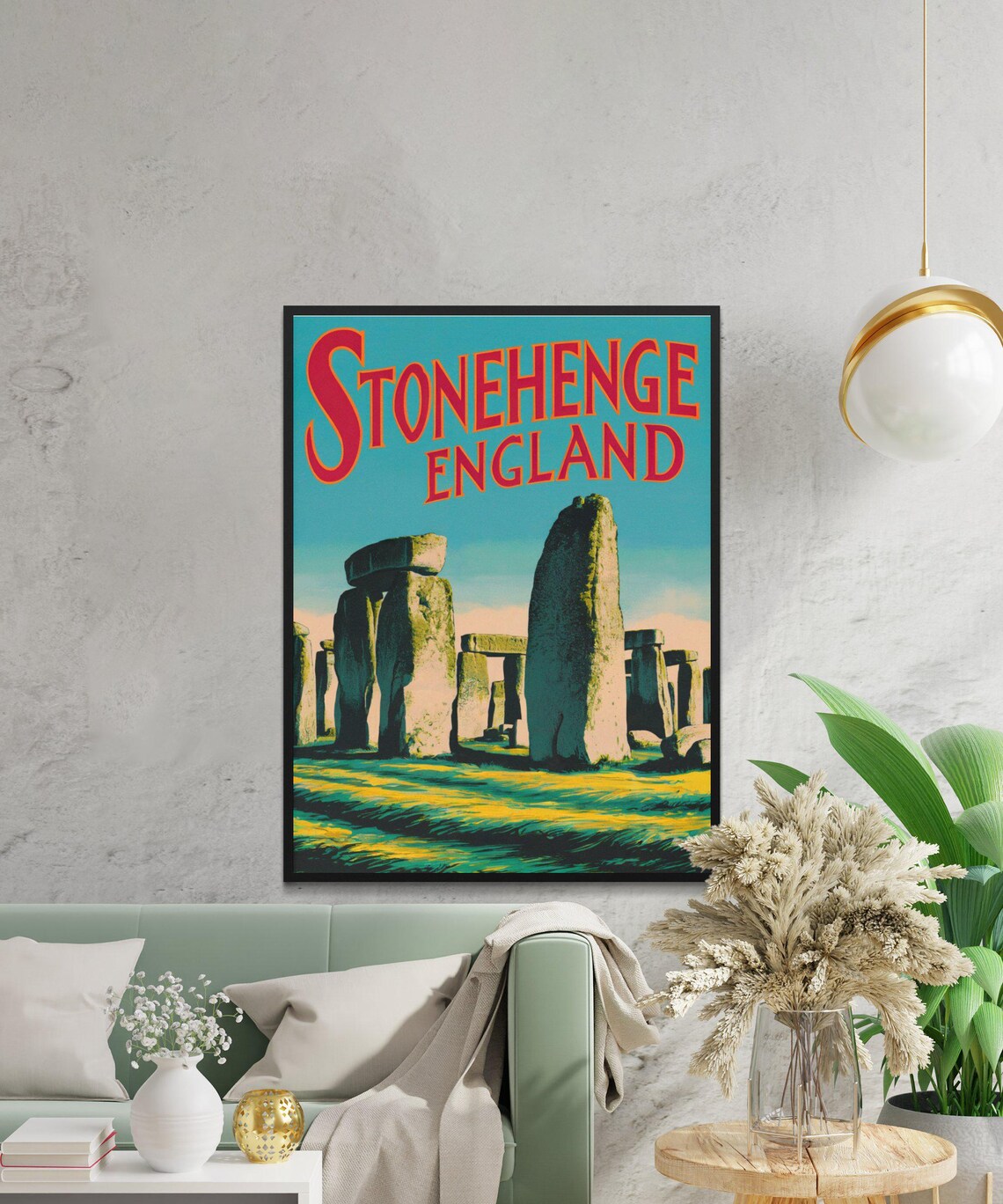 Stonehenge England Ancient Stones Sunset Vintage Travel Poster - Image 2
