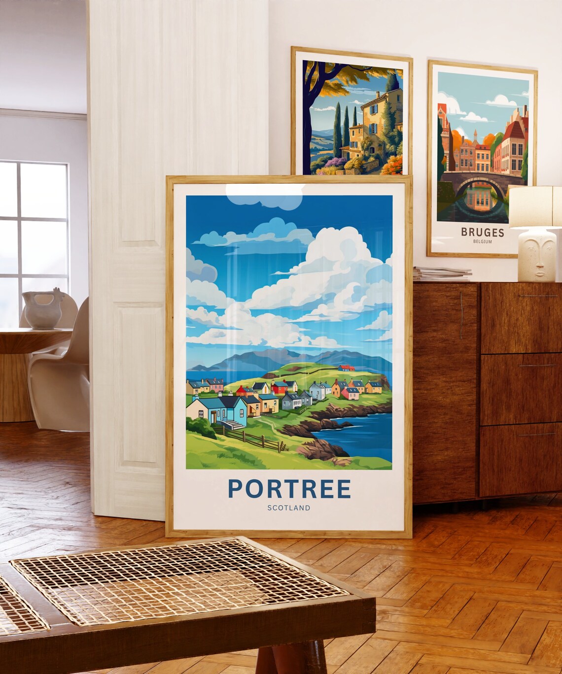 Portree Scotland Cottages Personalized Custom Text Gift Poster - Image 5