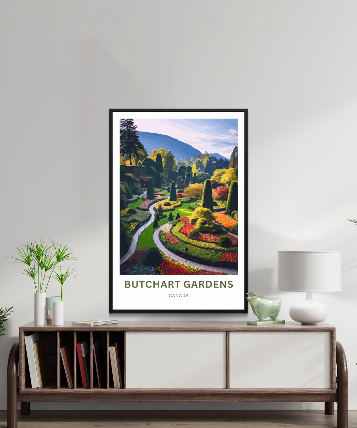 Butchart Gardens Canada Flower Gardens Paths Vintage Travel Poster - Image 2