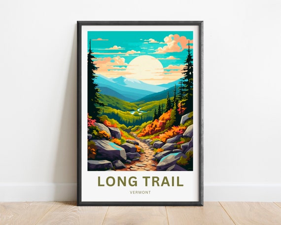 Long Trail Travel Print Poster Vermont Wall Art Framed Present Gift
