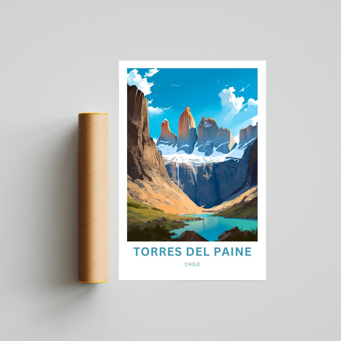 Personalized Torres Del Paine Travel Print Torres Del Paine Poster Chile Wall Art Framed Present Gift Chile Present - Image 4