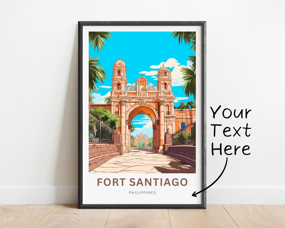 Personalized Fort Santiago Philippines Custom Name Travel Poster